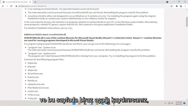 Vcruntime140.dll Eksik Windows 11 Düzeltme смотреть онлайн