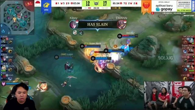 RAJA LANGIT BANGKIT LANGSUNG NGAMUK! REAKSI STREAMER ONIC VS BTR MPL ID SEASON 13 смотреть онлайн