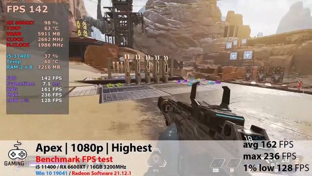Intel Core i5-11400 | RX 6600XT | 3200MHz DDR4 | Apex | Gameplay | FPS TEST | Benchmark 1080p смотреть онлайн