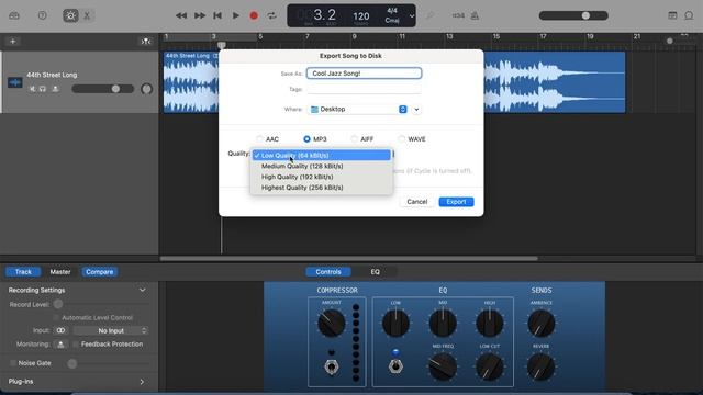 Saving your GarageBand Project to mp3 смотреть онлайн