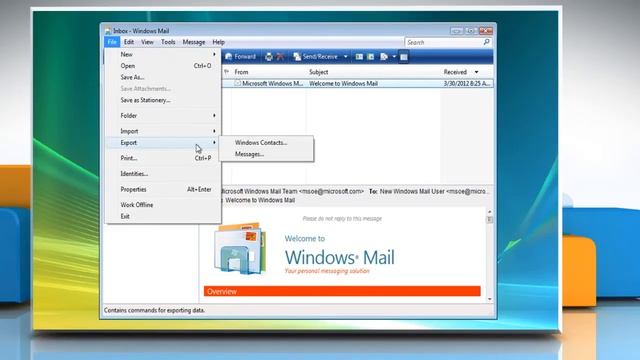 Windows® Mail: How to export messages смотреть онлайн