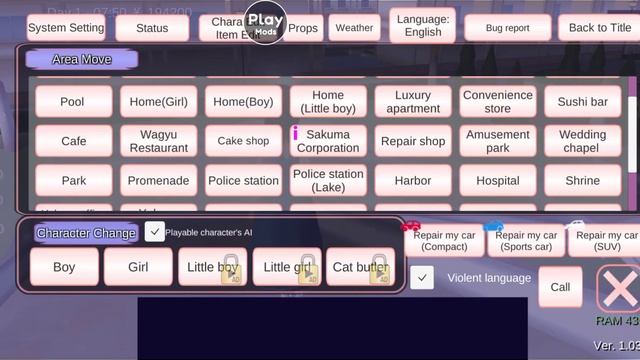 Sakura School Simulator Mod Menu Terbaru Versi 1.039.53 Unlimited Money Terbuka Semua Baju смотреть онлайн