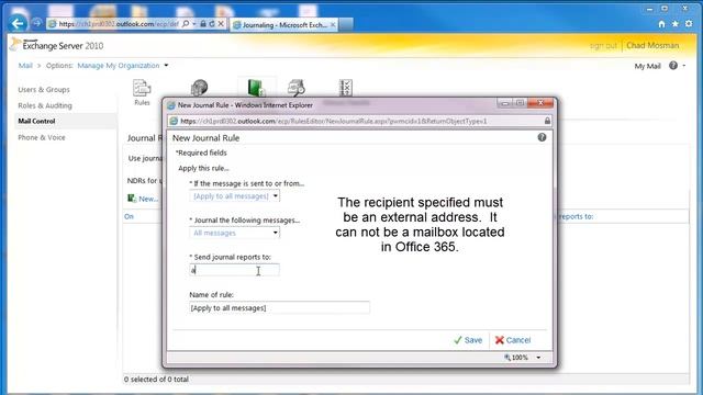 Enable Message Journaling in Office 365 смотреть онлайн