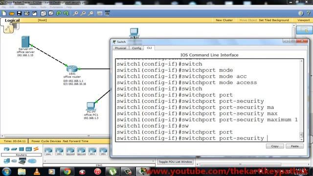 port security configuration(CCNA) tutorial in hindi смотреть онлайн