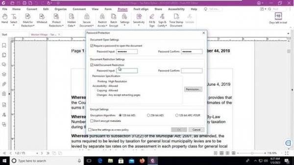 Foxit Password Protecting a PDF
