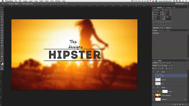 Design A Creative Hipster logo In Photoshop смотреть онлайн