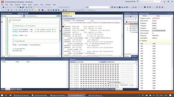 Von Assembler Simulator zu Microchip Studio