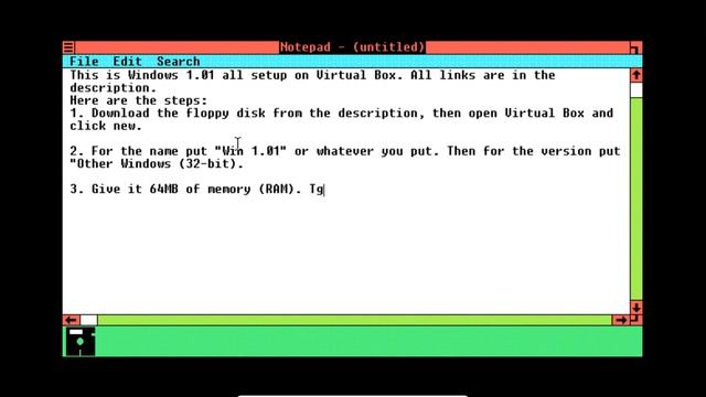 How to setup Windows 1.01 in Virtual Box смотреть онлайн