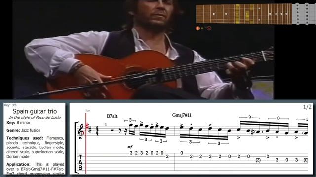 Paco de Lucía - KILLER lick from 'Spain' with the guitar trio смотреть онлайн