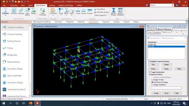 HOW TO MODEL 2-STOREY BUILDING IN STAAD.PRO CONNECT EDITION.. смотреть онлайн