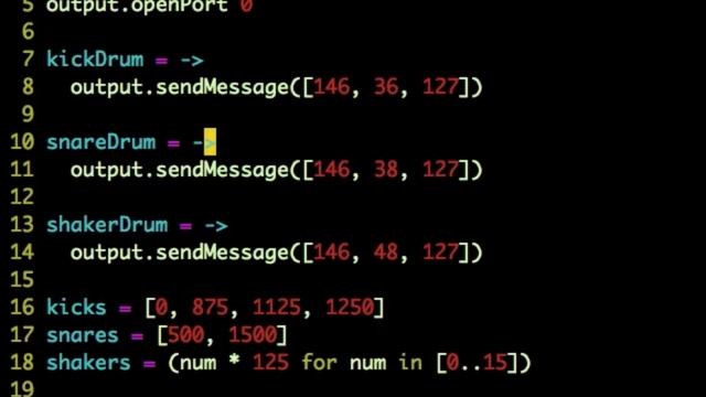 Playing Drums in CoffeeScript with GarageBand and Reason смотреть онлайн