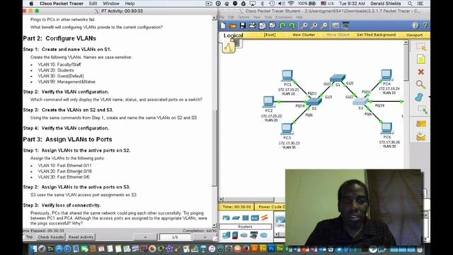 3.2.1.7 Packet Tracer - Configuring VLANs (Cisco 2) смотреть онлайн