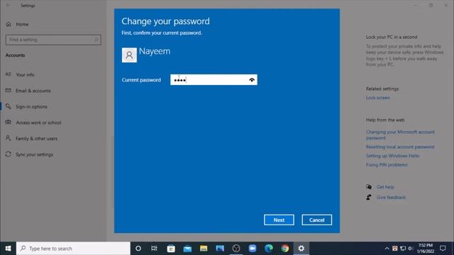 How to change password in windows 10 21H2 in 2022. смотреть онлайн