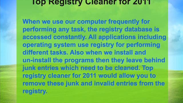 Top Registry Cleaner for 2011 смотреть онлайн