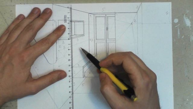 How to draw - resting corner with bed and window- one point perspective смотреть онлайн