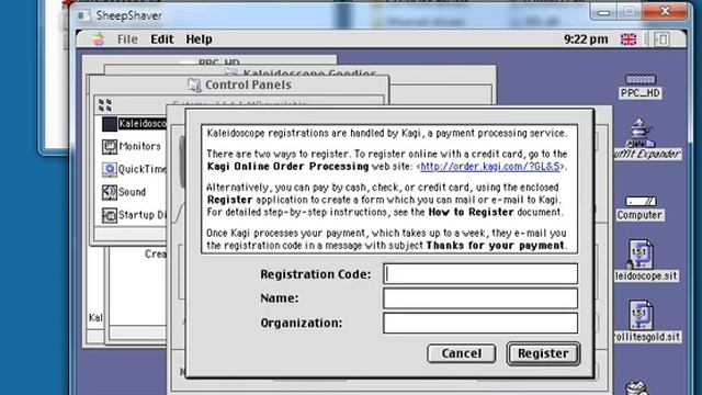 Installing Kaleidoscope on Mac OS 9 using SheepShaver смотреть онлайн
