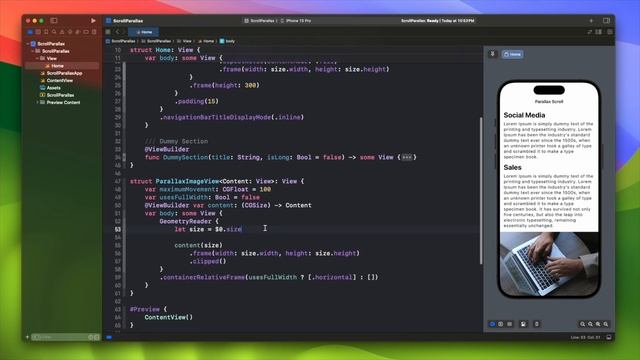 SwiftUI Parallax Scroll Effect - iOS 17 - Xcode 15 смотреть онлайн