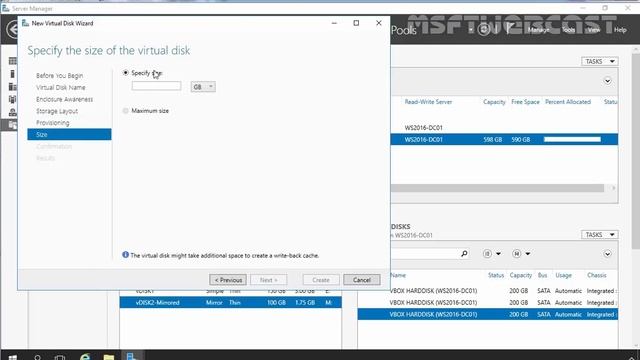 25. How to Create a Parity Storage Space in windows server 2016 смотреть онлайн