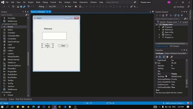 How to use Button to Display the input of textbox on a windows form | C# смотреть онлайн