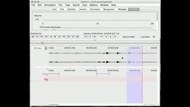 ELAN annotation example (New Caledonian crow audio) смотреть онлайн