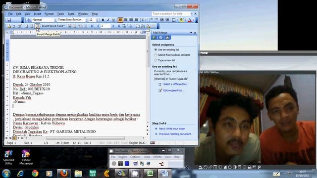 cara kerja mail merge microsoft office 2003, смотреть онлайн