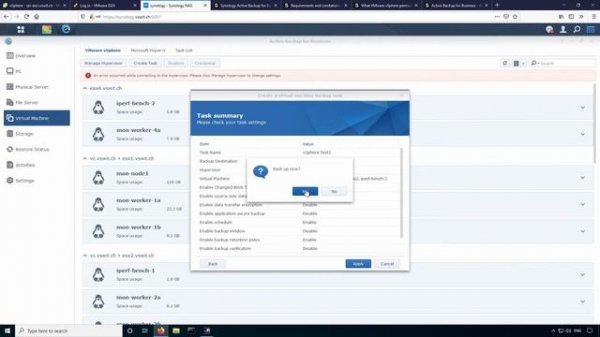 Using Synology Active Backup for Business with VMware vSphere/ESXi