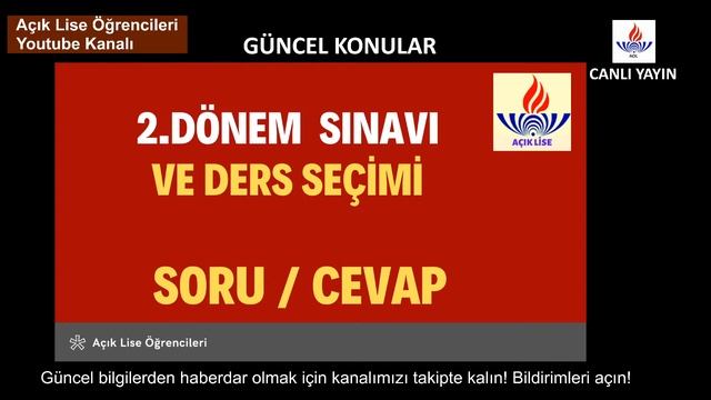 Açık Lise Güncel Konular! (Canlı Yayın) смотреть онлайн