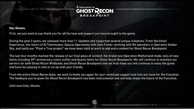 NEWS UPDATE for Tom Clancy's Ghost Recon Breakpoint - No New DLC or Content Will Be Released смотреть онлайн