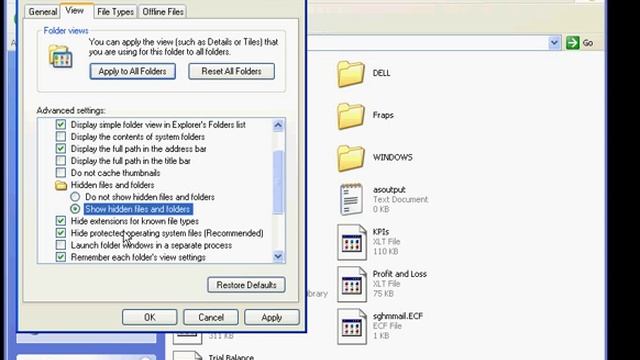 how to show hidden files in windows xp смотреть онлайн