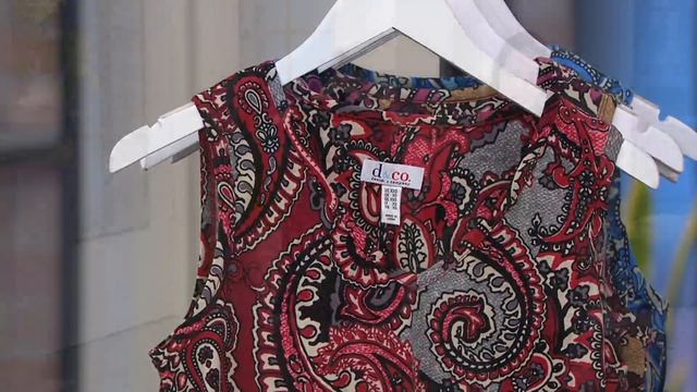Denim & Co. Perfect Jersey Paisley Print V-Neck Tunic Tank Top on QVC смотреть онлайн
