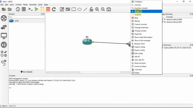 How to Configure Router in GNS-3 1.5 смотреть онлайн