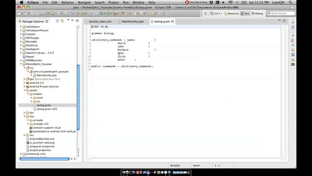 Android Project PocketSphinx implementation смотреть онлайн
