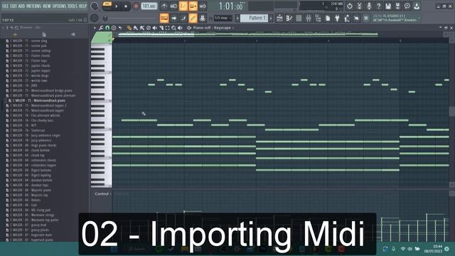 Exporting / Importing Midi In FL Studio 20 / 21 Piano Roll ♩ FL Studio 20 / 21 Guide