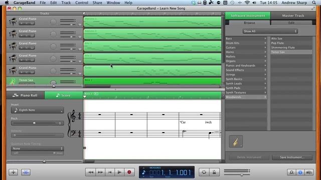 Learn a song using Garage Band and a midi file смотреть онлайн