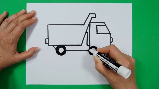 How To Draw Simple Truck Car. Easy. Step by step. Drawing for kids. Як намалювати вантажівку. смотреть онлайн