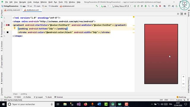 19 - Personnalisation du style de bouton avec le dossier Drawable(android studio)- شرح смотреть онлайн