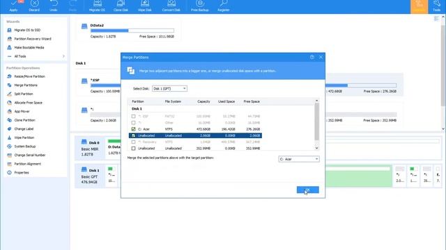 Combining two non-adjacent partitions with recovery partition in between in Windows 10 смотреть онлайн