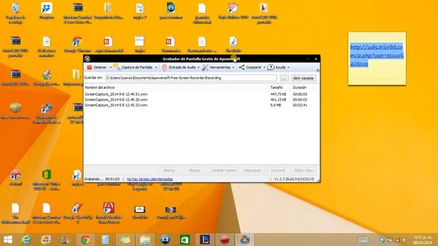 Como grabar pantalla de WINDOWS 8.1 08/05/2014 смотреть онлайн