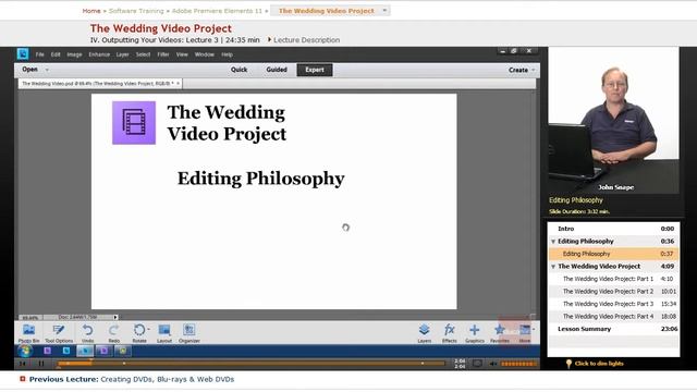 "The Wedding Video Project" | Adobe Premiere Elements 11 with Educator.com смотреть онлайн