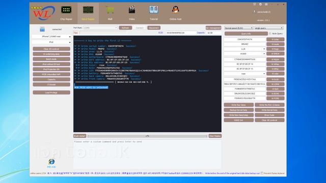 How to write SN Mac address unlock wifi iPhone7 by WL PCIE смотреть онлайн