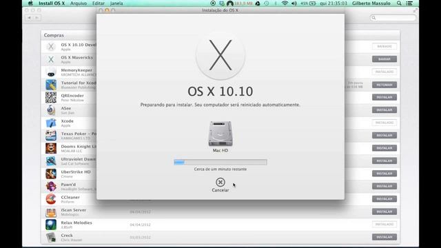 Instalação do Mac OS X 10.10 Yosemite смотреть онлайн