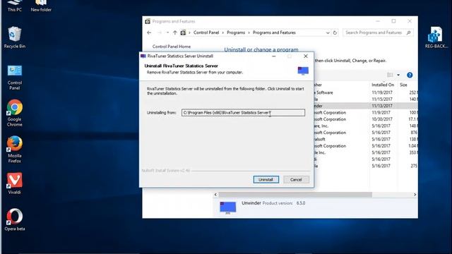 Uninstall RivaTuner Statistics Server on Windows 10 смотреть онлайн