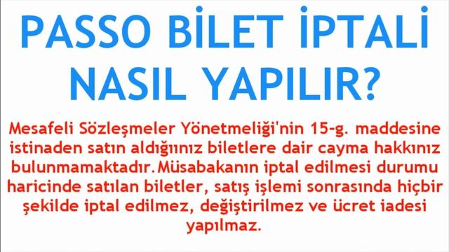 Passo Bilet İptali Nasıl Yapılır? смотреть онлайн