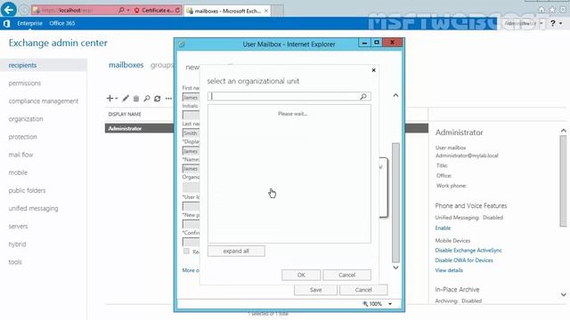 How to Create User Mailbox in Exchange 2016 смотреть онлайн