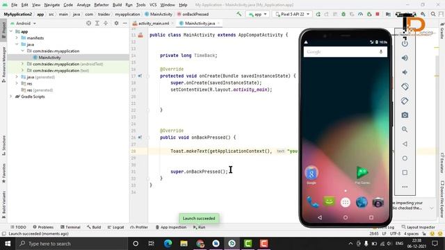 Press Back Again to Exit | Warning on Back Press - Android Studio Tutorials смотреть онлайн