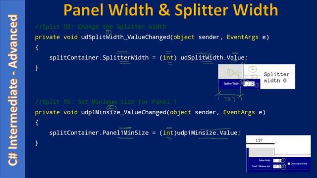 C# SplitContainer | Part 4 - Panel Width & Splitter Width | C# Advanced #62 смотреть онлайн
