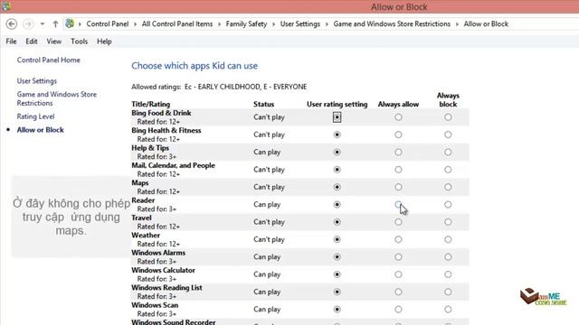 Windows 8.1 Giới hạn tính năng cho 1 user смотреть онлайн