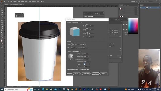 3d in illustrator 2023, creating 3d coffee cup. @thearenagraphics4141 смотреть онлайн