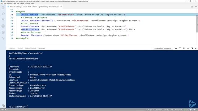 How To Deploy A Server With Amazon LightSail Using PowerShell смотреть онлайн