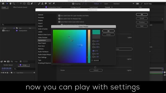 how to change after effects color and lables | AE TUTORIAL (mac & windows) смотреть онлайн